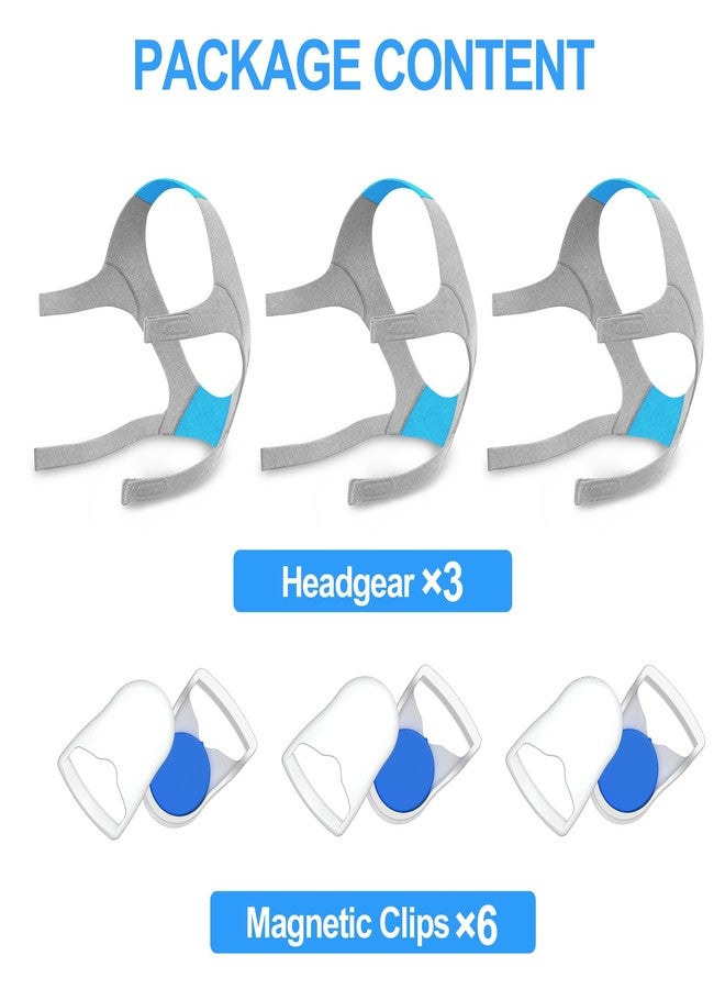 Medihealer 3 Packs CPAP Headgear Compatible with Airfit &Airtouch N20, Headgear with Magnetic Clips for Airfit N20, Including 3PCS Headgears&6PCS Clips,Great Value CPAP Supplies by Medihealer. - Image 5